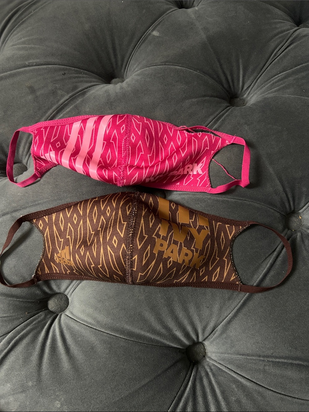 Adidas x Ivy Park Pink & Brown Monogram Mask